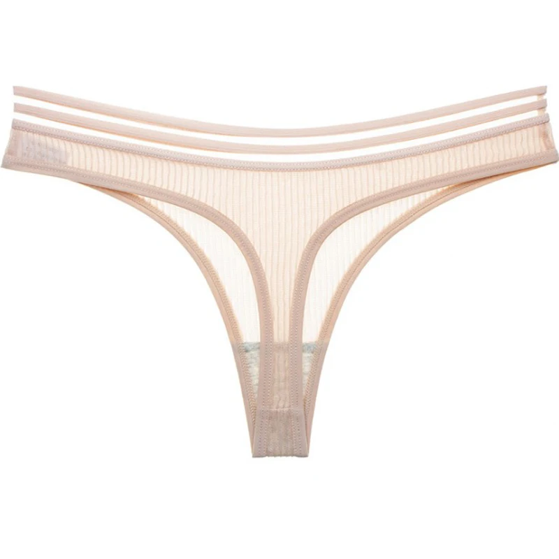 3 шт. сексуальное нижнее белье из ледяного шелка прозрачные полосатые ажурные