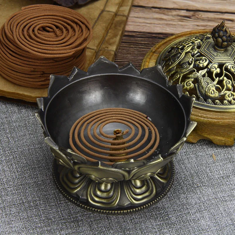 Тибетский Лотос подставка для благовоний из металлического сплава бронзовая