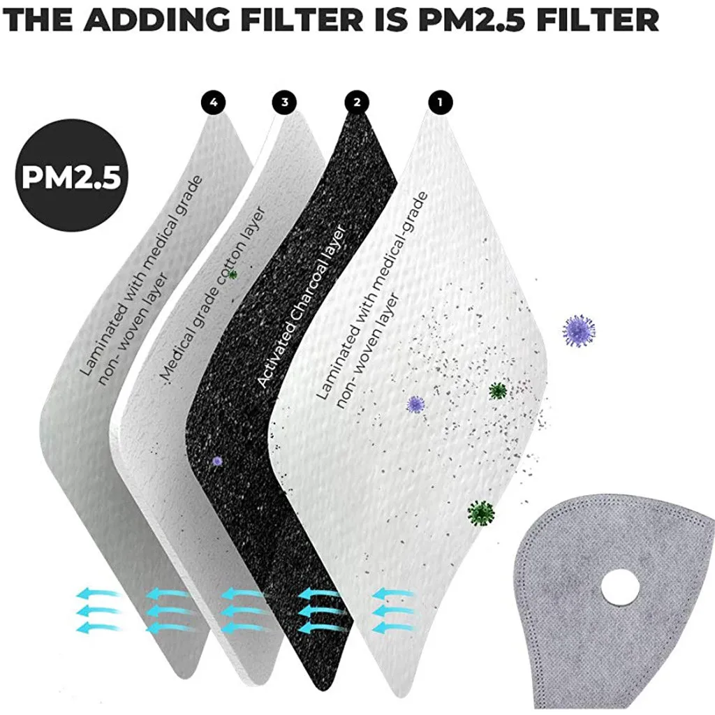 Комплект из 3 предметов Спортивная велосипедная маска для лица с 6 дыхательные