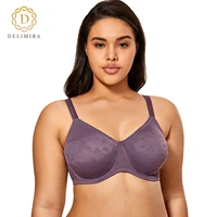 delimira womens underwire minimizer bra plus size jacquard supportive everyday bras