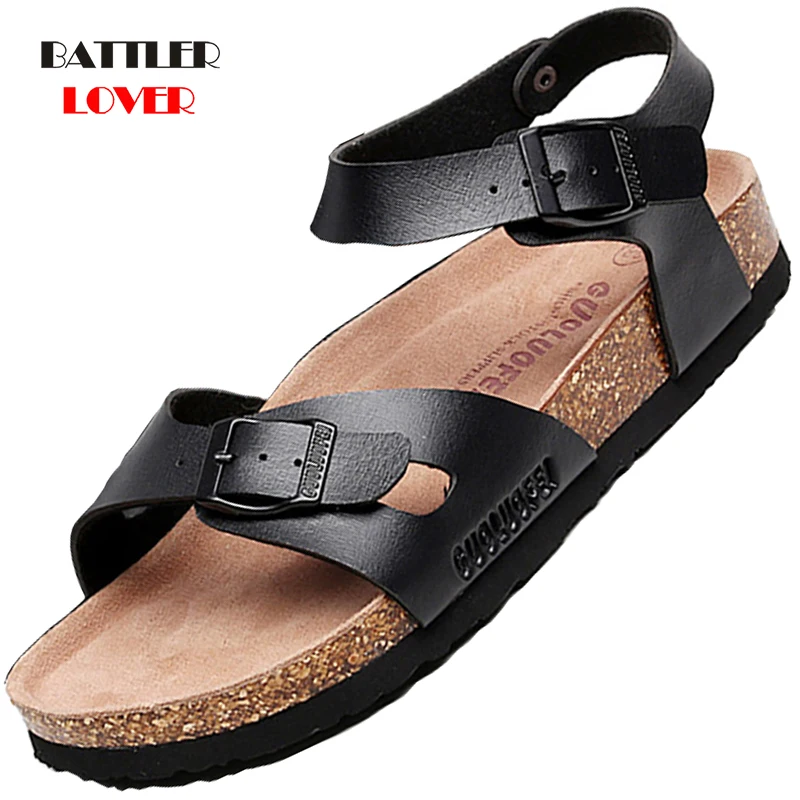 

Roman Gladiator Soft Cork Sandals For Women 2021 Summer Beach Slip On Open Toe Slides Slippers Fashion Outdoor Large Size 35-42