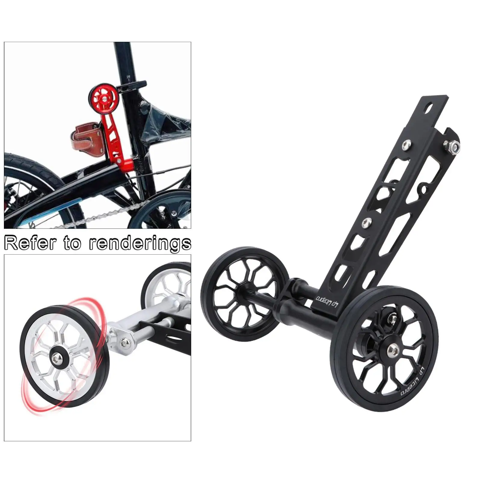 High Strength Easy Wheel Bottle Holder 2-In-1 Bracket Water Parking Stand Pushing for Birdy Folding Bike 1-2-3 Series Rear Rack | Спорт и