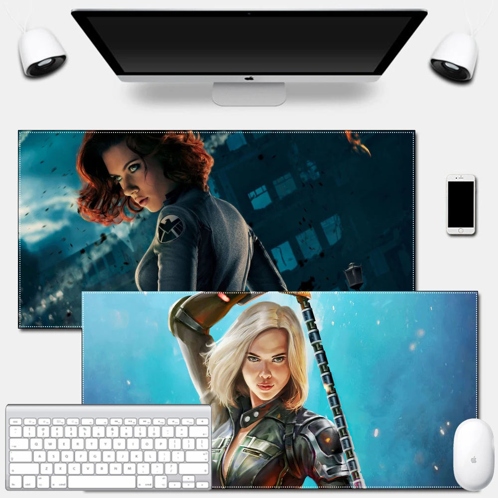

Large Gaming Pad Cartoon 40x80cm 30x60cm Waterproof Multi-size Natural Rubber Desk Mat Black Widown Marvel Cool Carpet