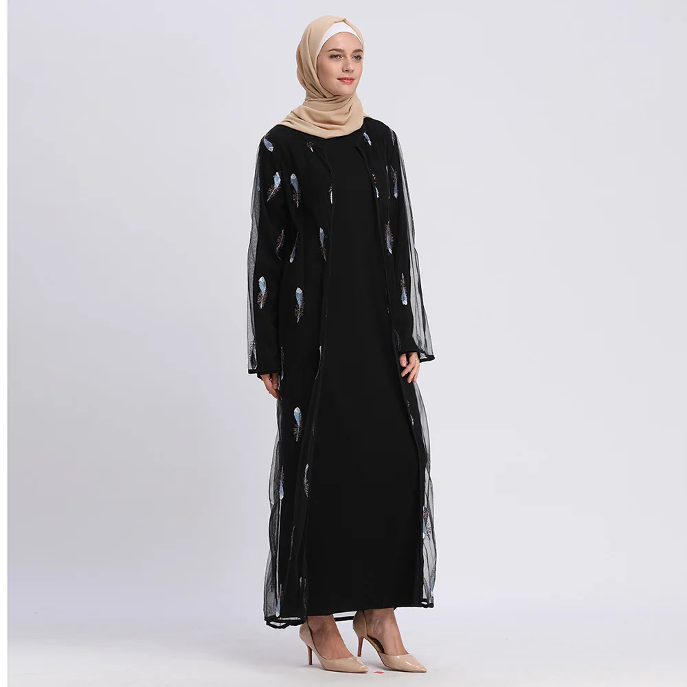 Мусульманское мусульманское повседневное модное элегантное платье кардиган с