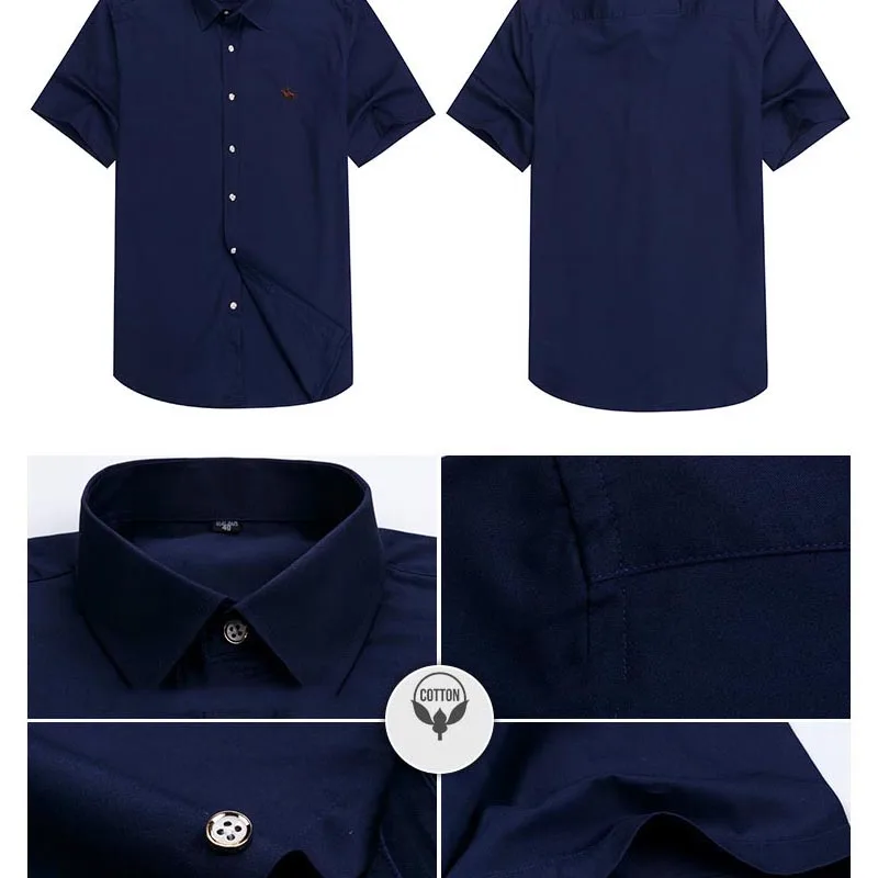 Рубашка мужская с принтом Классическая деловая короткими рукавами пряжка