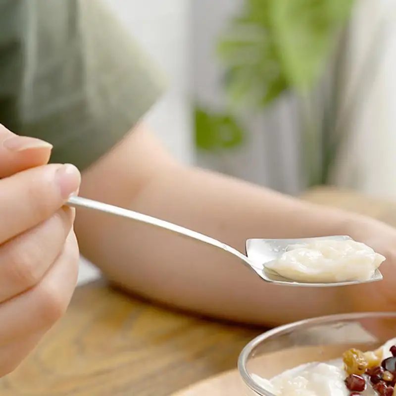 Десертная ложка из нержавеющей стали с рисунком кофе столовая кухонная посуда