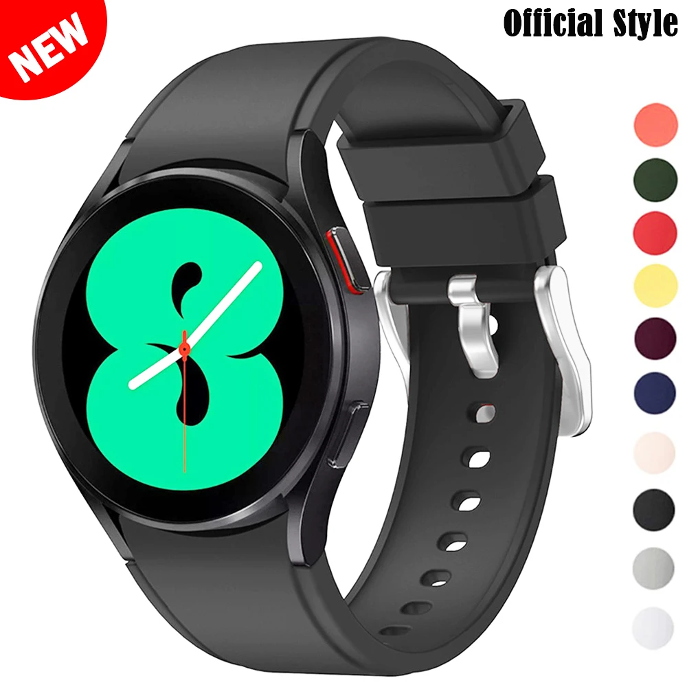 

Strap For Samsung Galaxy Watch 4 classic 46mm 42mm smartwatch Silicone Ridge Bracelet sport correa Galaxy Watch 4 44mm 40mm band