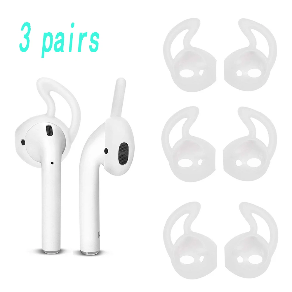 Для Air Pods силиконовые аксессуары для AirPods gear Iconx для Airpod ушные крючки наконечники наушники для Apple AirPods чехол earpods чехол - Цвет: 3 pair