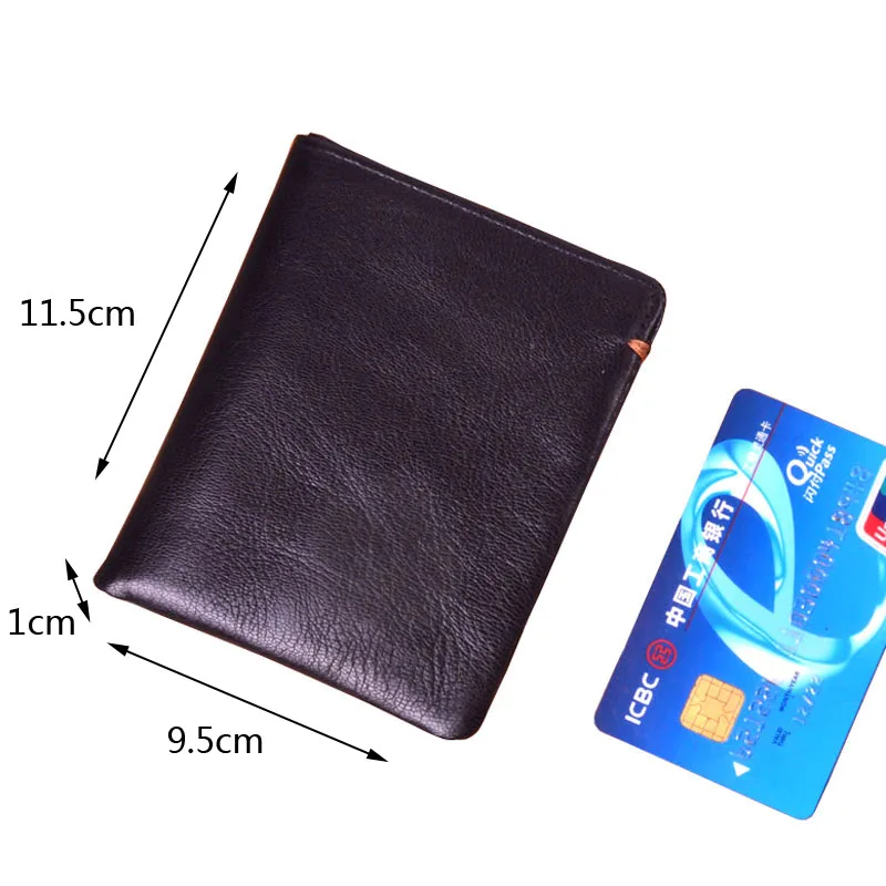 AETOO мужской кожаный короткий бумажник ручной работы ультратонкий вертикальный с