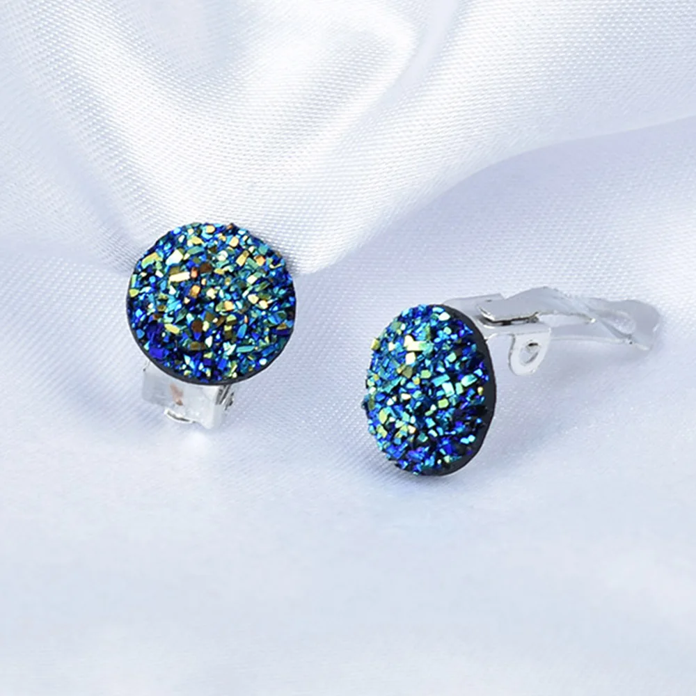 Chadestinty простой серебристый цвет круглый зажим для ушей без отверстий полимерные