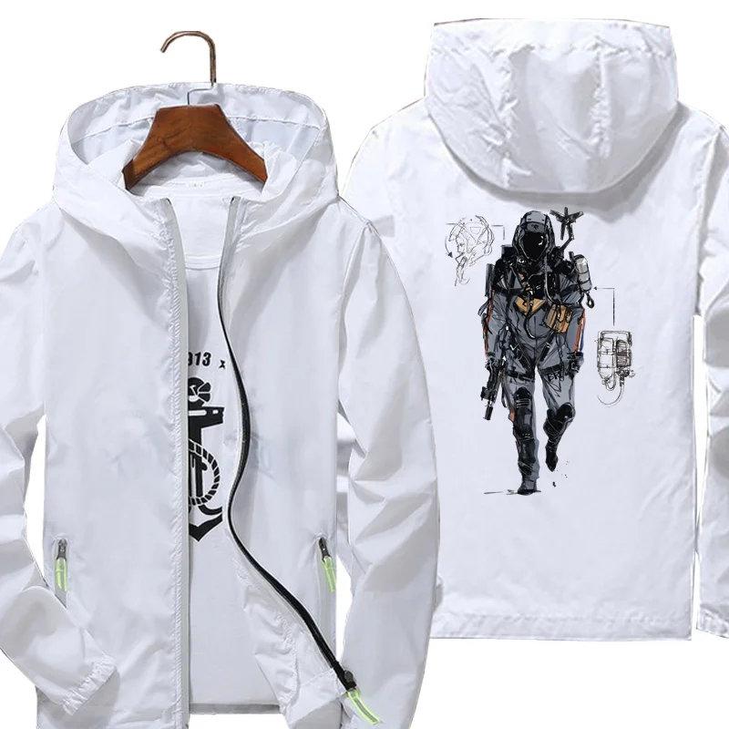 

Custom Men Women Death Stranding 8 Jacket Thin Hooded Running Jackets Windproof Repellent Cycling Windbreaker Jacket