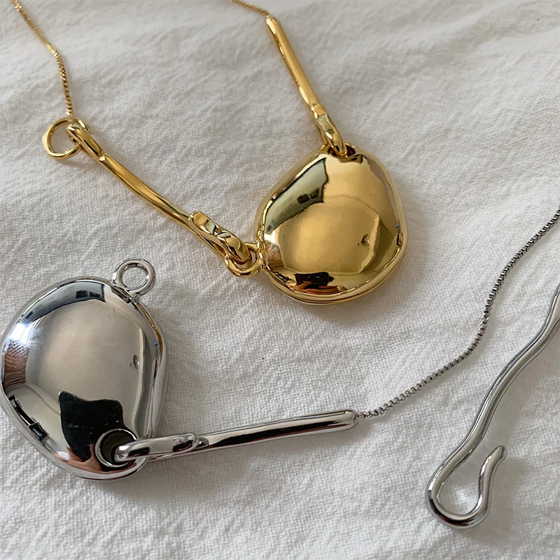 Цепочка на ключицы AOMU в стиле ретро с двумя крючками простой: золото серебро