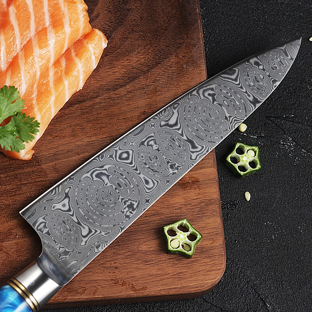 FANGZUO Chef's Nakiri нож 67 слоев японская Дамасская сталь дамасский шеф-нож 8 дюймов