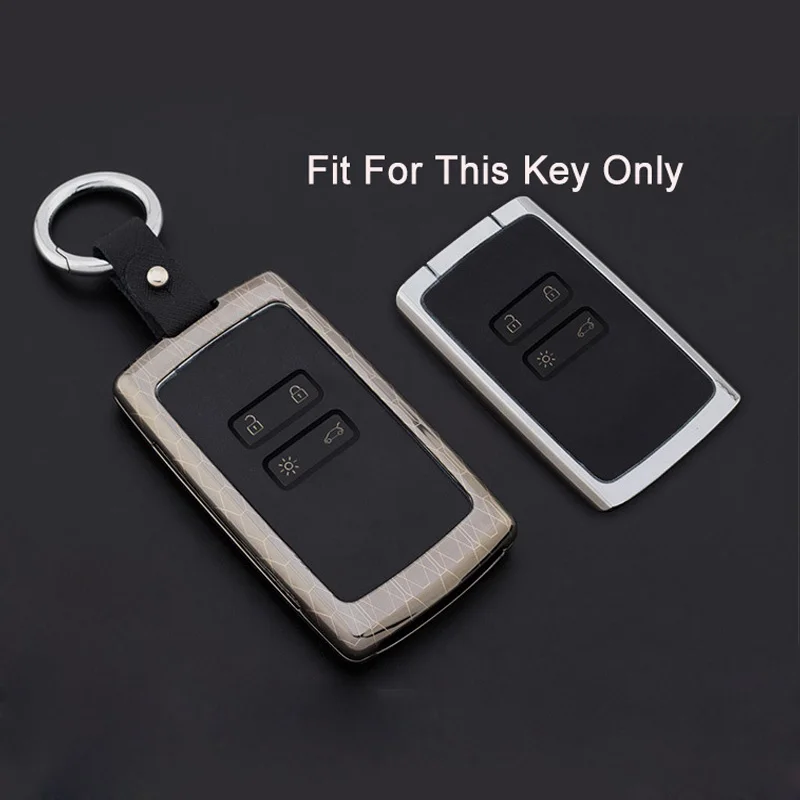 

Zinc Alloy+Leather Car key cover case protector holder for Renault koleos Kadjar Keys With Key Rings car Key case