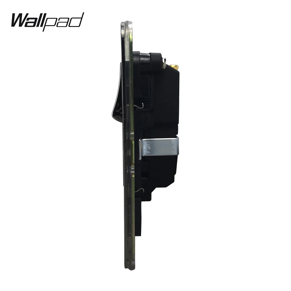 Wallpad двойной 3 Pin 13A DP переключатель розетка Великобритания BS1363 черный никель