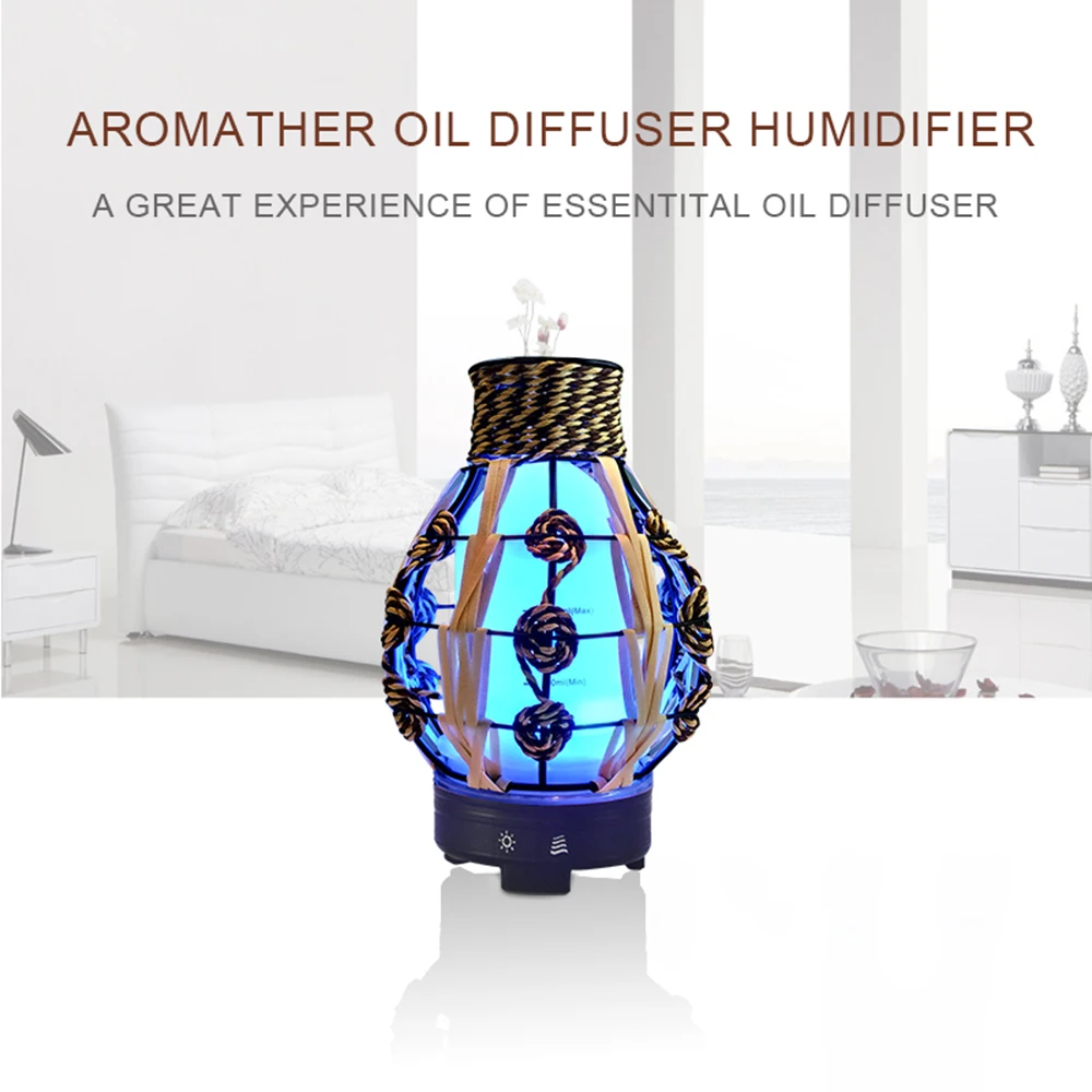 Увлажнитель воздуха ультразвуковой с пеньковой веревкой 7 цветов 120