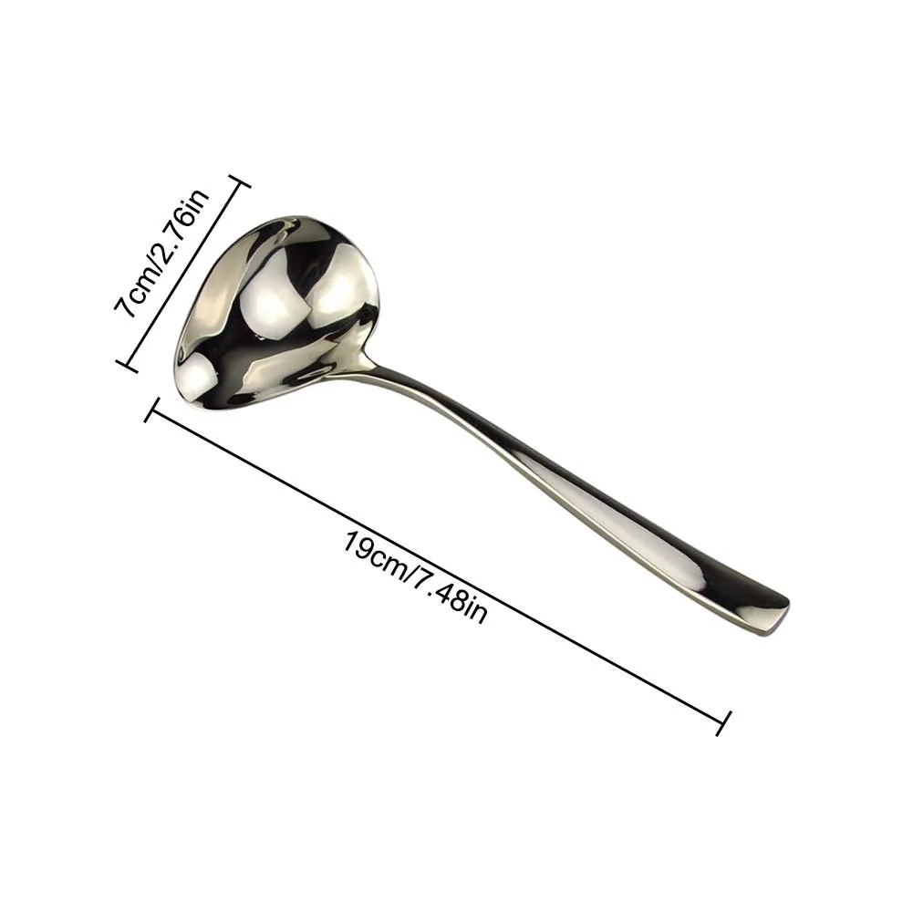 

Stainless Steel soup sauce spoon Small Soup Ladle Serving Spoon Creative Soup Porridge Sauce Spoon Delicate Cutlery