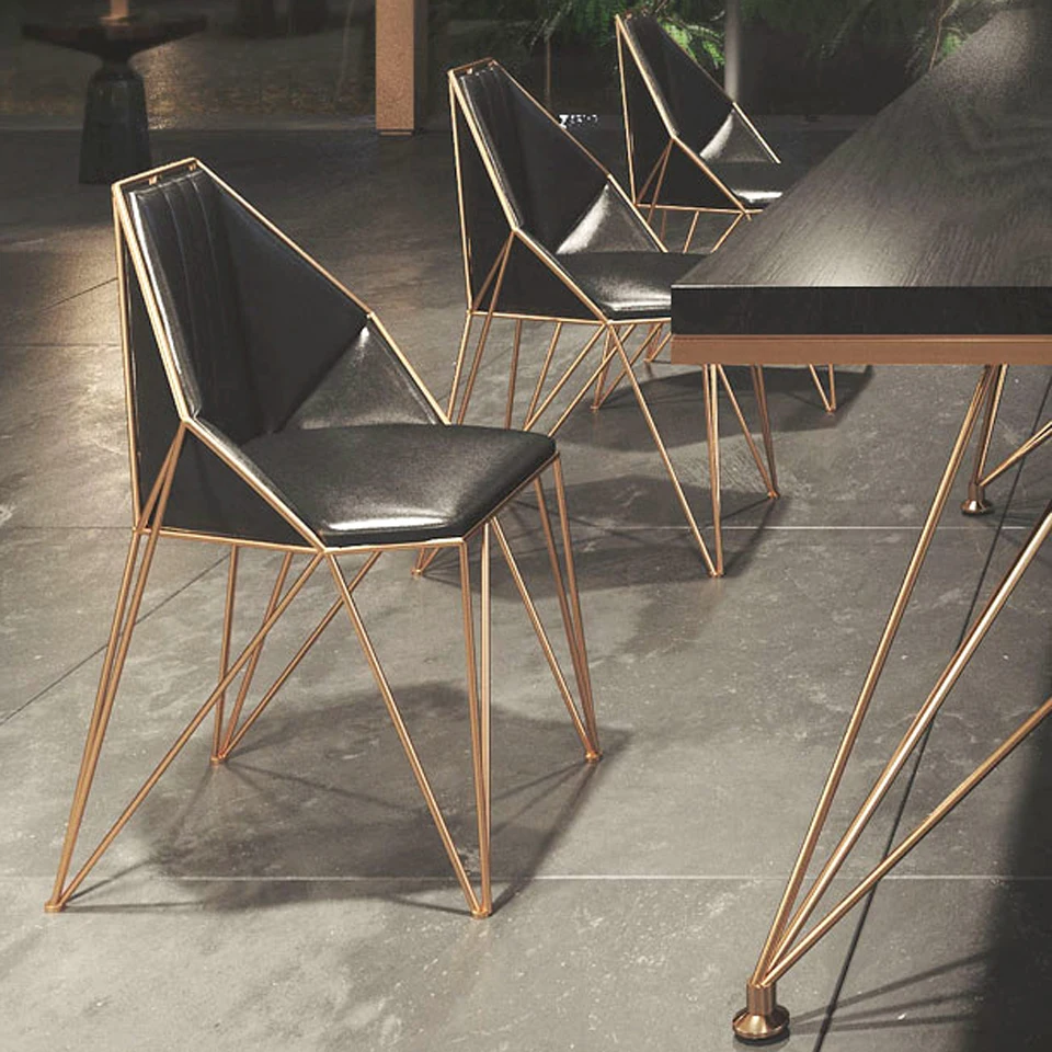 Современный простой индивидуальный обеденный барный стул Роскошный Золотой