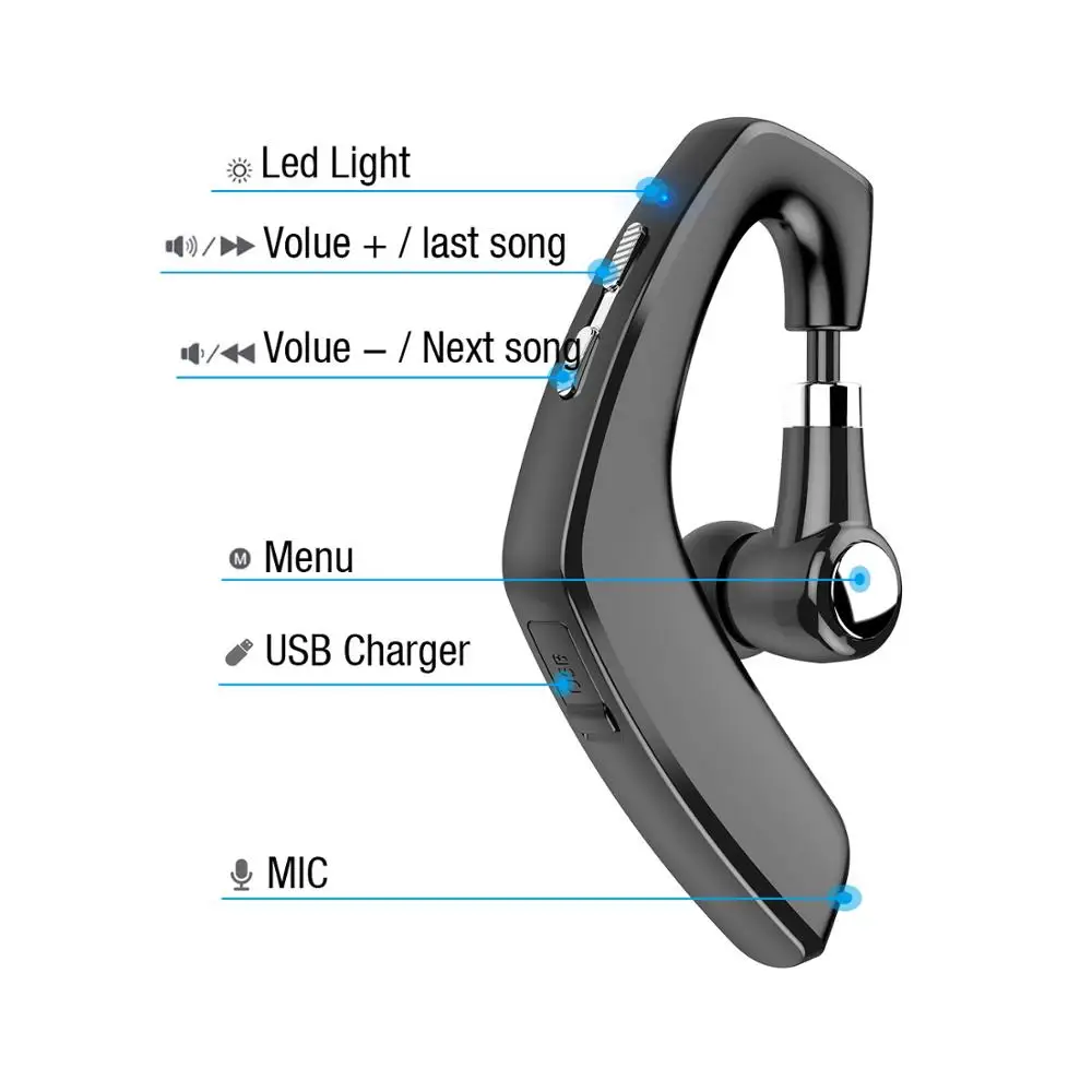 Lymoc Upgrade Y8, Bluetooth наушники, гарнитура, ушные крючки, беспроводные гарнитуры, V4.2, шумоподавление, HD микрофон, музыка для iPhone, huawei