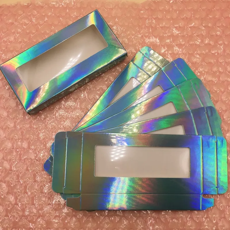 Holographic 04 Быстрая рождественские Ресницы упаковка 50 шт./лот 100 шт./лот для 27 мм 25 мм норковые ресницы коробка - Цвет: Holographic 04