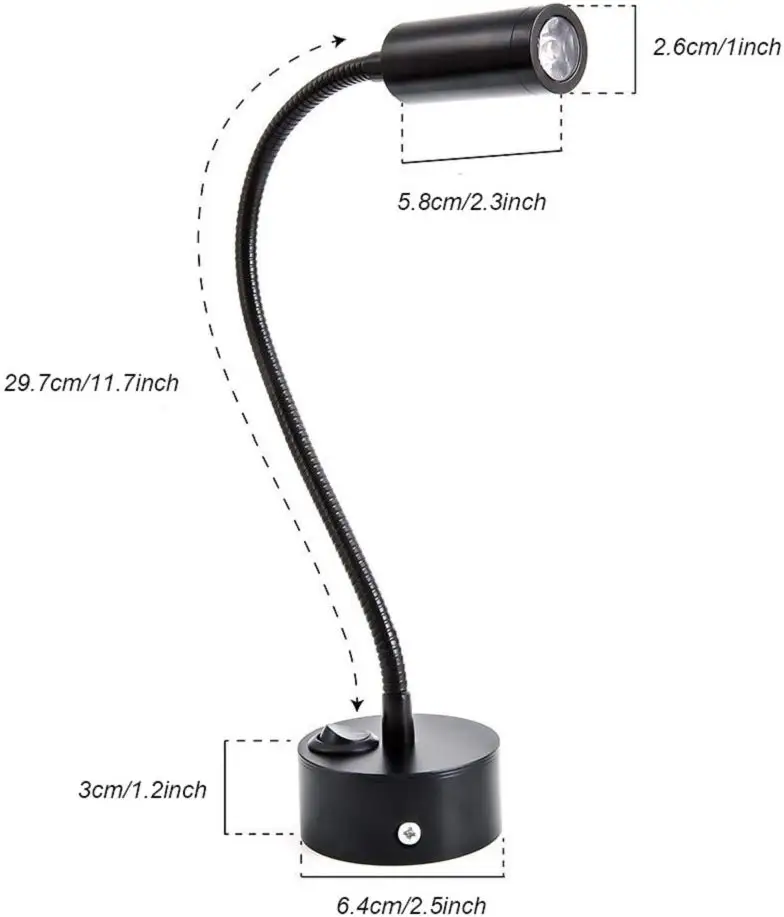 Светодиодная настенная лампа с гибким шлангом современный модный прикроватный