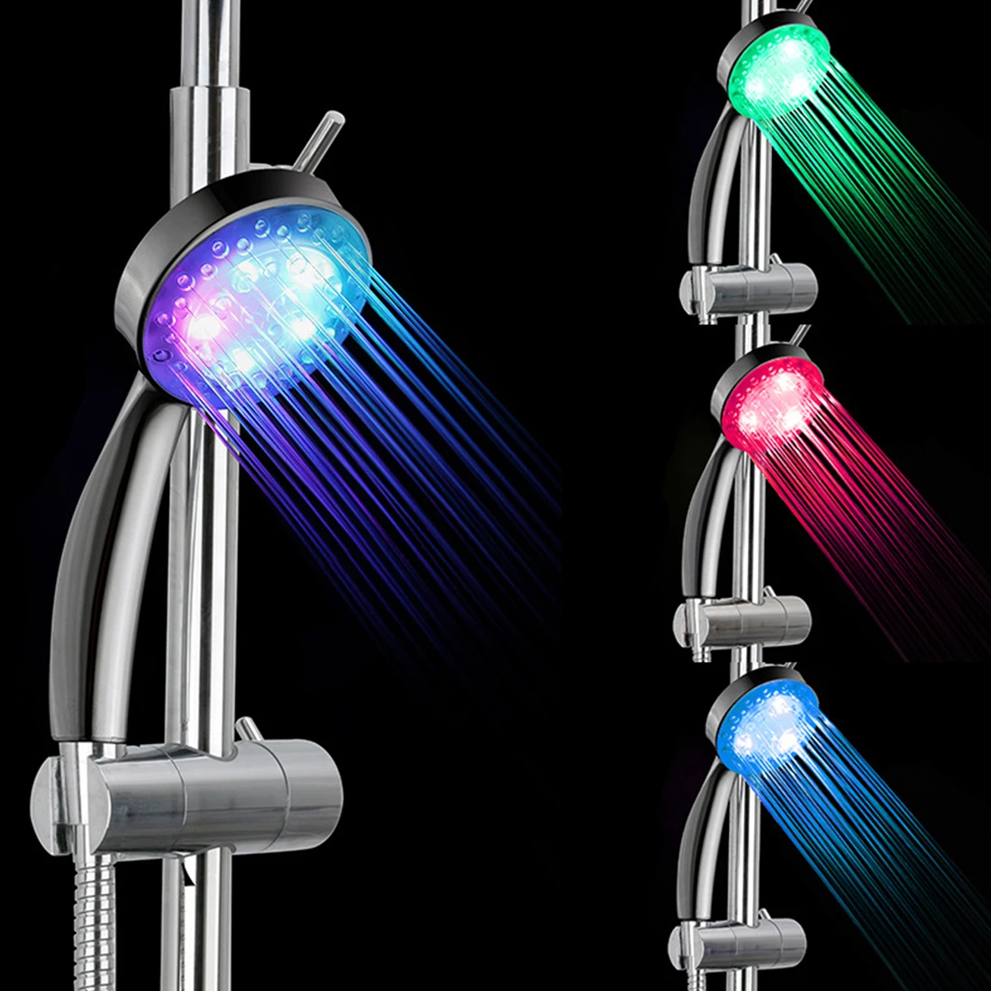 

7 Color LED Shower Head No LED Rainfall Changing Shower Head pressure Automatic Waterfall Shower Single Bathroom Showerhead