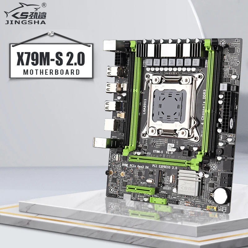 JINGSHA X79 M S 2 0 материнская плата LGA2011 CPU ATX SATA PCI E NVME M.2 SSD LGA 2011 двухканальный DDR3 до 64