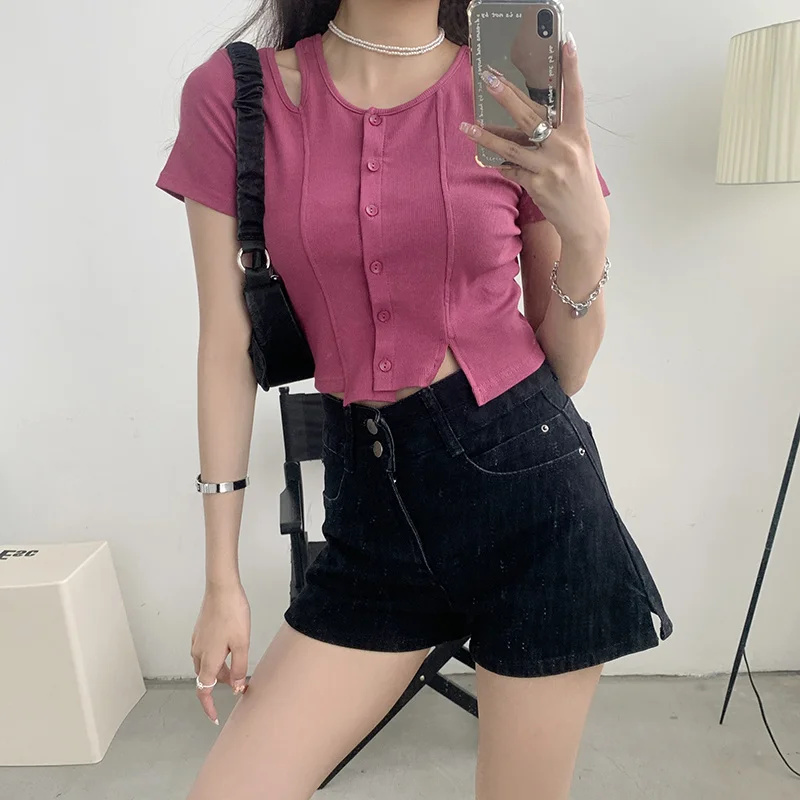 

Real Shot Summer New Loose All-Match Design Sweet and Spicy