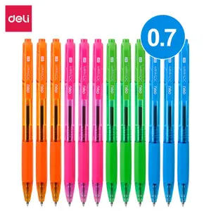 Шариковая ручка DELI 0,7 мм, мини-наконечник, 1 коробка (12 шт.), цветная шариковая ручка, плавное письмо, чернила с низкой вязкостью, школьные канцелярские принадлежности EQ02930