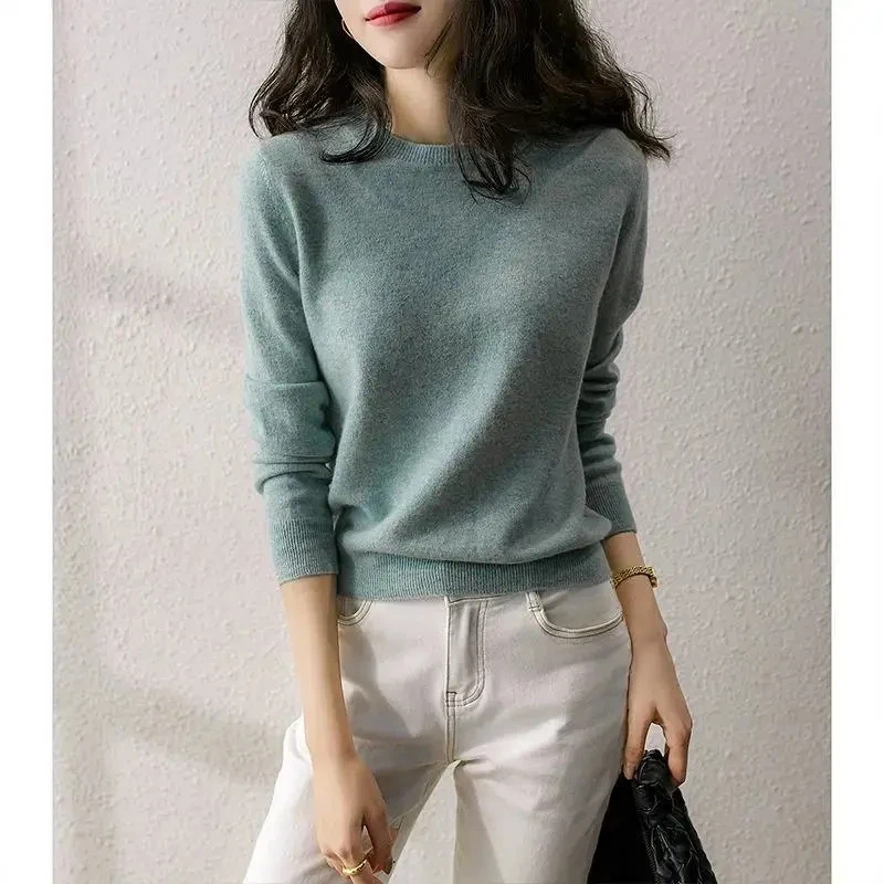 

Solid Color Basic Knitted Sweater Women Pullovers 2021 New Autumn Winter Women Sweaters Pullover Soft Slim Top Oversized Sweater