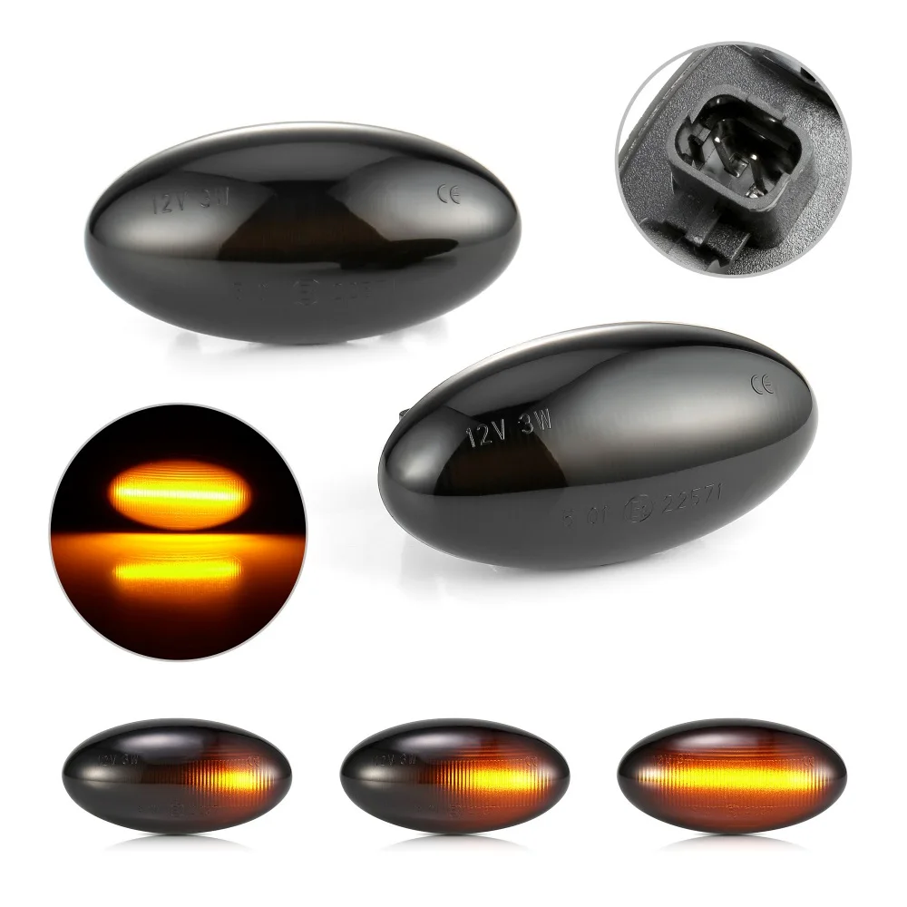 

Поворотный сигнал для Citroen C1 C2 C3 C5 C6 Jumpy, светодиодный динамический поворотный сигнал, последовательный указатель поворосветильник для Peugeot ...