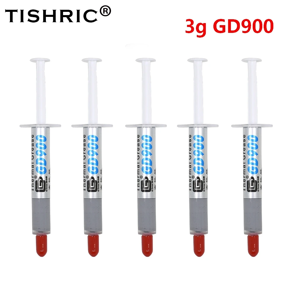 TISHRIC 1/5 шт. GD900 3g Термопаста для кулера процессора ПК силиконовая термопаста GD 900
