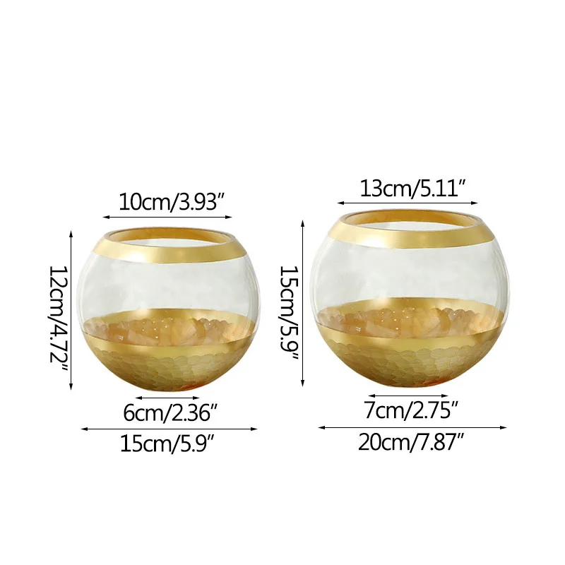 

Strongwell Gold Foil Glass Vase European Modern Vase Hydroponics Flower Arrangement Wedding Decoration Crafts Ornament Gifts