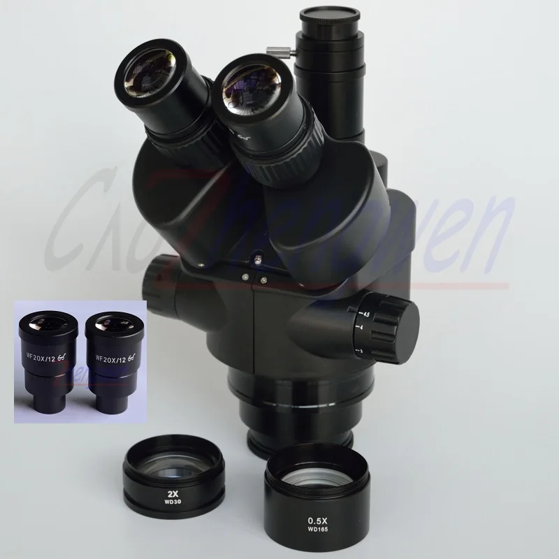 Микроскоп FYSCOPE 7X-45X черный 3 5x-180X Тринокулярный стереомикроскоп с многофокальным