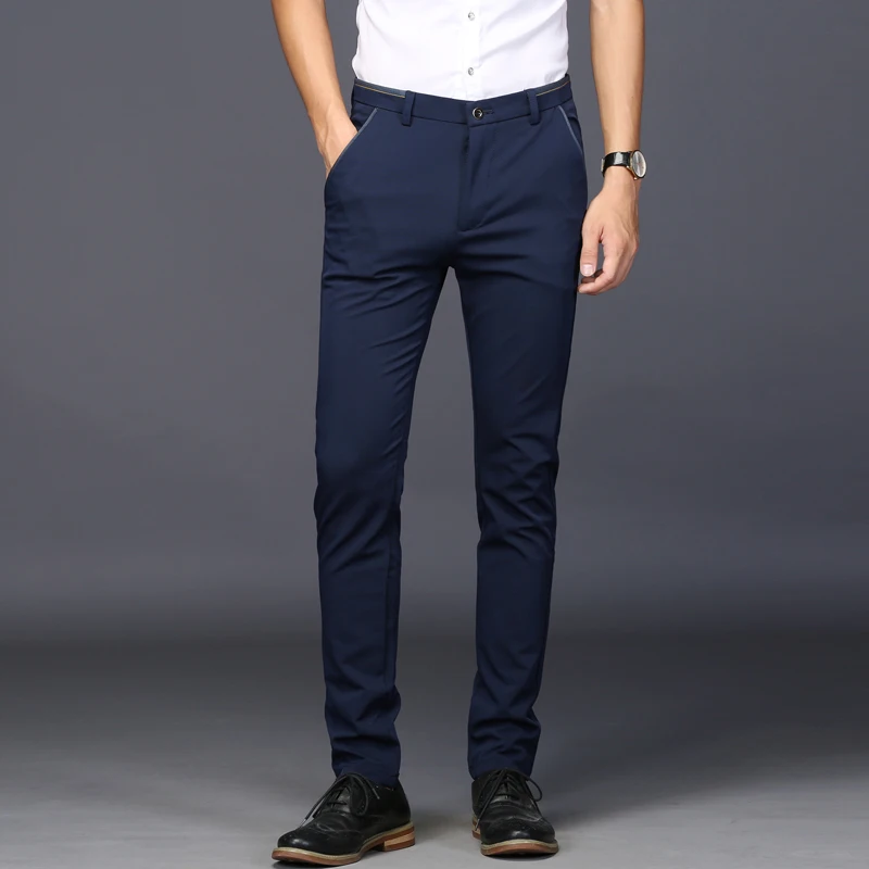 

Брюки MIACAWOR мужские повседневные, деловые Модные трикотажные облегающие брюки, брендовая одежда, большие размеры 38, K125, весна