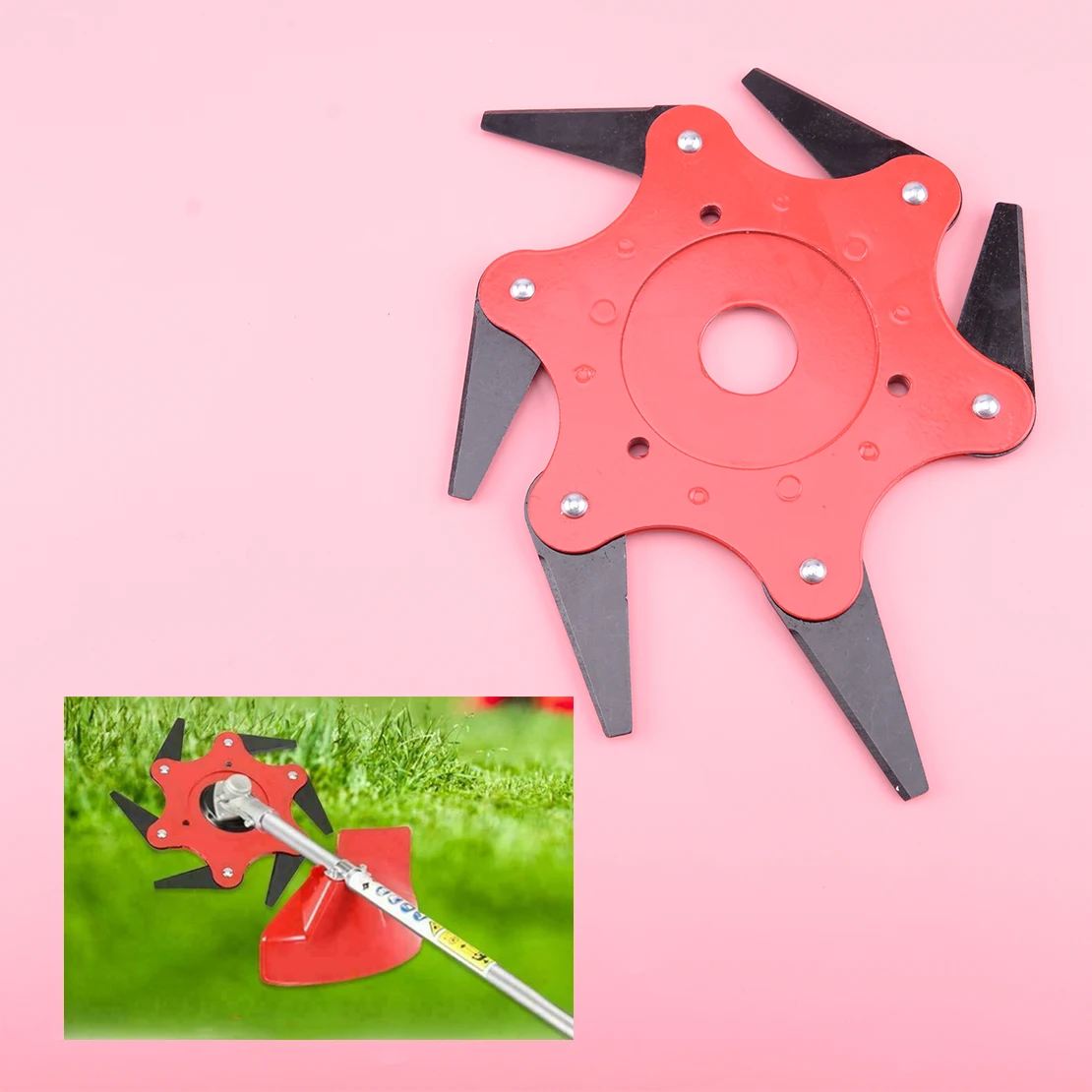 Стальная газонокосилка травокосилка триммер головка щетка инструмент 6 стальных