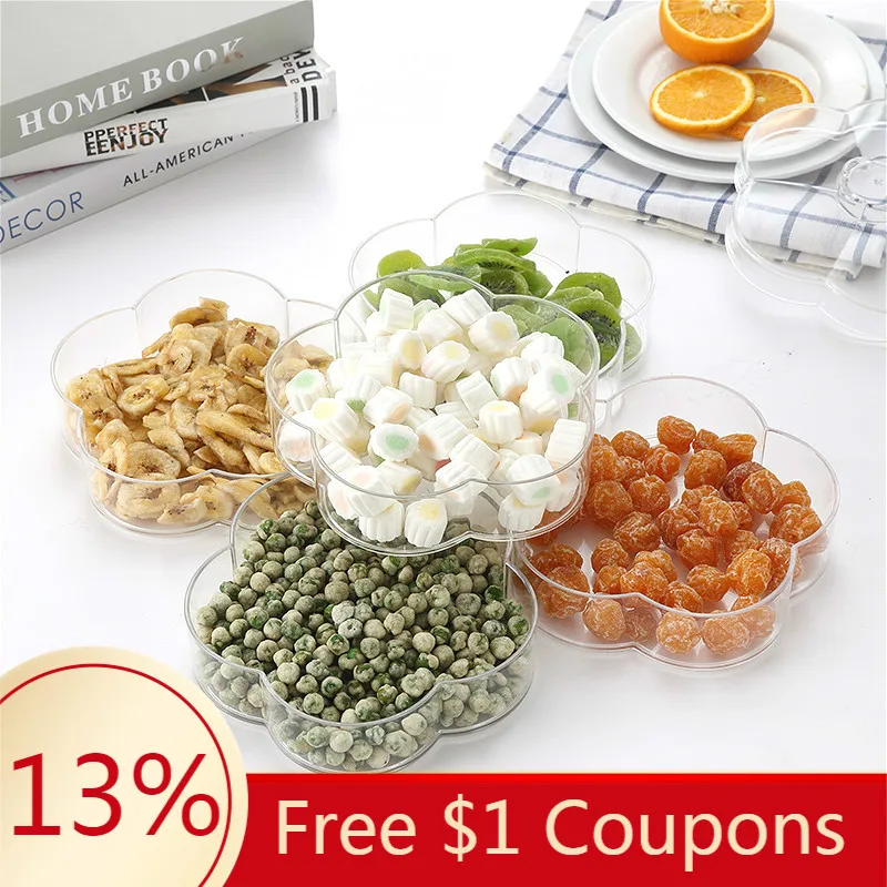 Многослойная коробка для сушеных фруктов конфет прозрачный акриловый