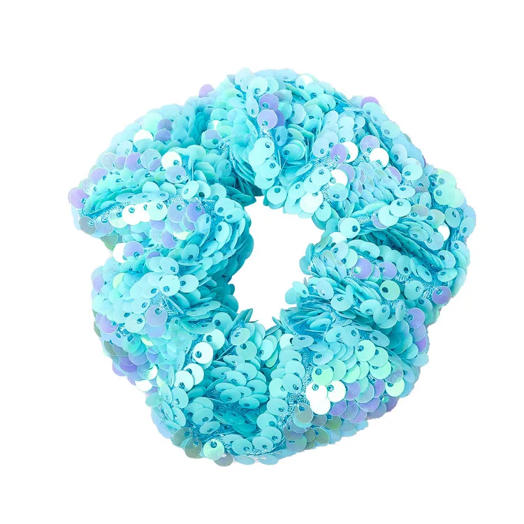 Girl Hair Band New Two-color Mermaid Flip Sequin Material Rope Children's Rubber Popular Jewelry |