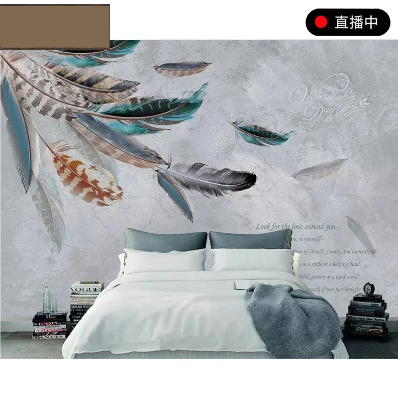 3D-обои в скандинавском стиле ручная роспись теплые чернильные перья для спальни