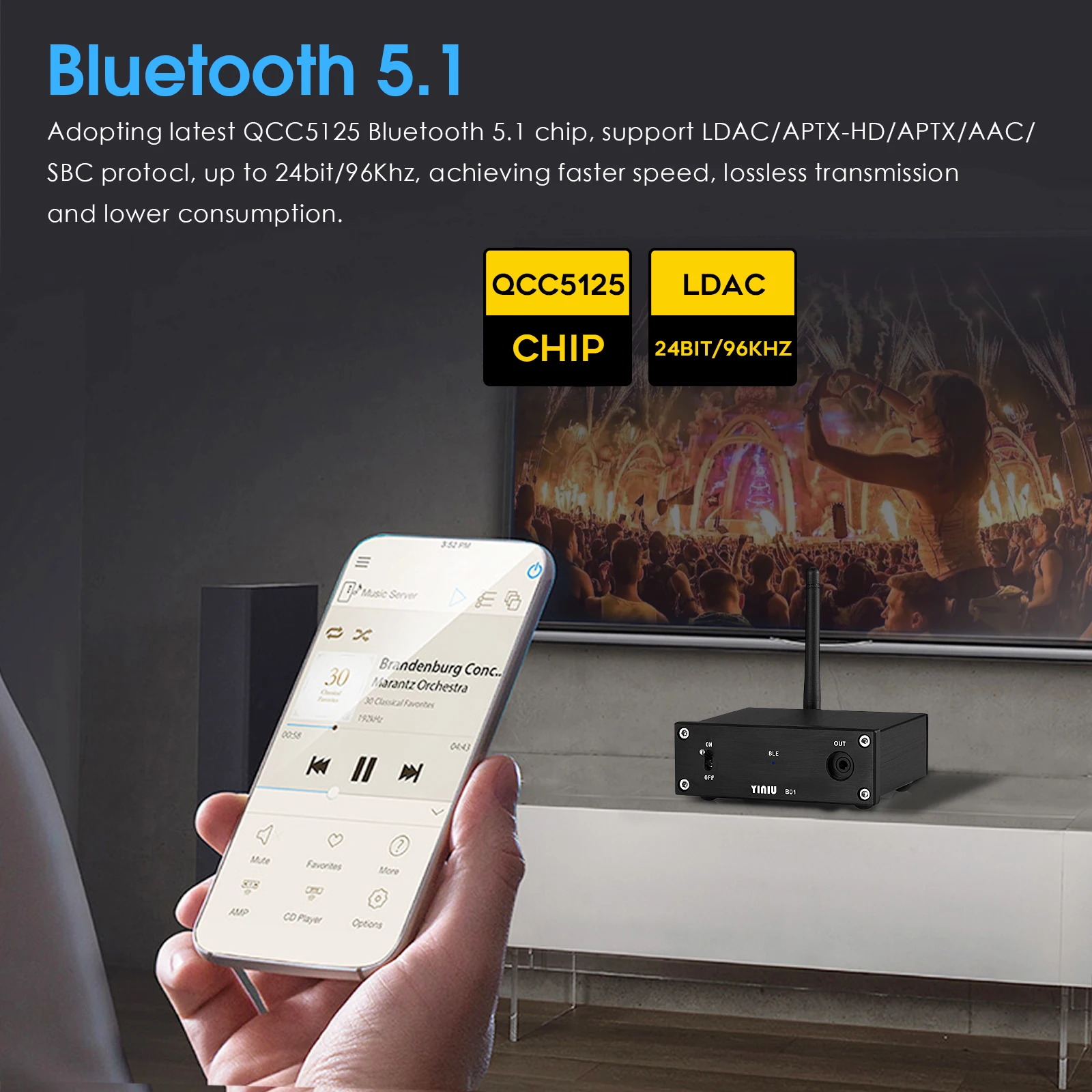 Nobsound Мини Bluetooth 5 1 стерео приемника цифро-аналоговый преобразователь DAC усилитель
