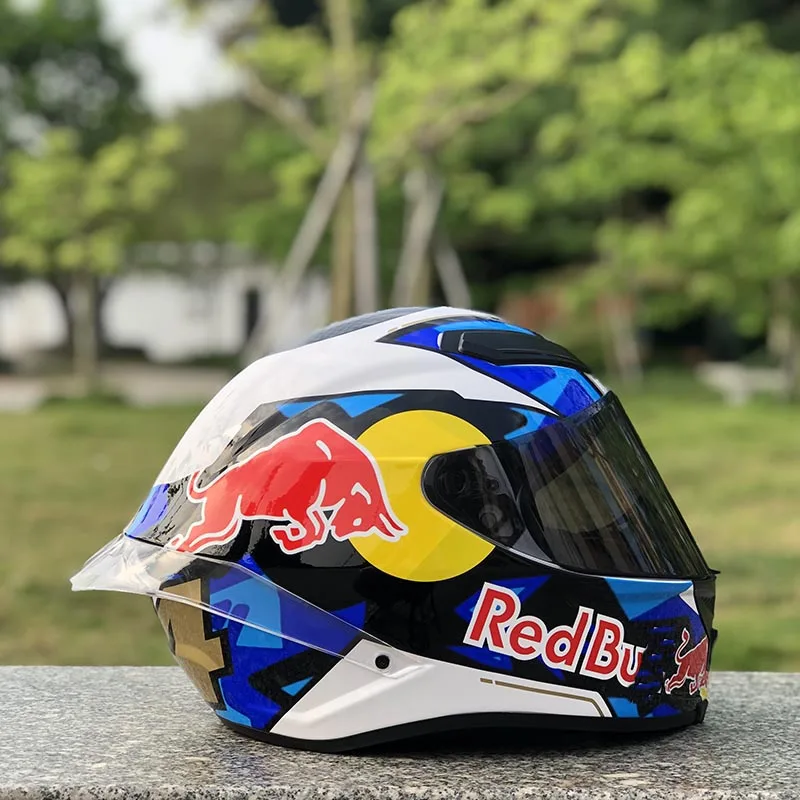 Шлем мотоциклетный на все лицо гоночный шлем из АБС-пластика с золотым козырьком