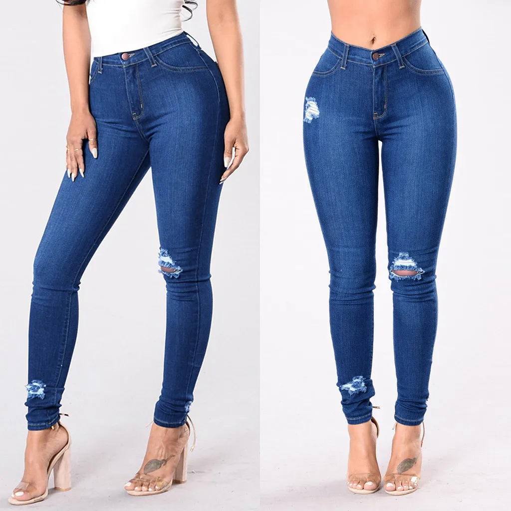 2019 осенне-зимние модные популярные женские узкие эластичные сексуальные джинсы