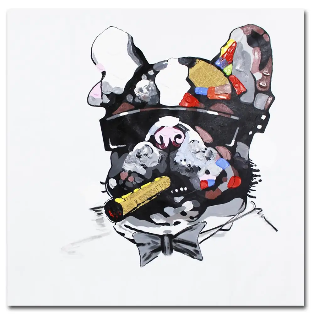 Картина маслом Muzagroo классная курительная собака искусство ручная роспись на