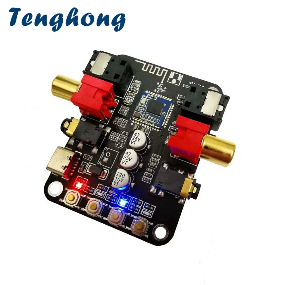 Купи Tenghong Audio Bluetooth 5.0 Receiving Transmitter 5V Converter Fiber Coaxial Stereo Output 24bit-192K For Audio Accessories за 1,196 рублей в магазине AliExpress