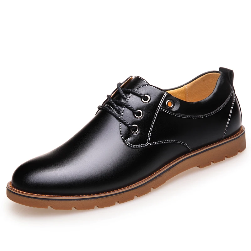 

2021 Oxford Mens Dress Shoes Casual Formal Business Lace-up Full Grain Leather Minimalist Walking Flat Shoes for Male