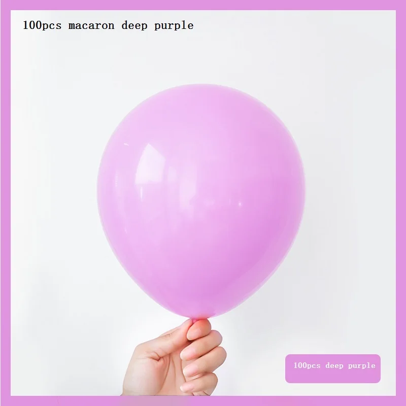 Dark purple 100 шт. 10 дюймов латексные шары в виде Макарон Для Вечеринки На День Рождения вечерние украшения для комнаты свадебные шары Свадебные шары для украшения - Цвет: Dark purple