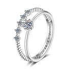 ANZIW 925 стерлингового серебра синтетический бриллиант 0.1CT Модный комплект обручальное кольцо для женщин, ювелирные изделия в качестве подарка