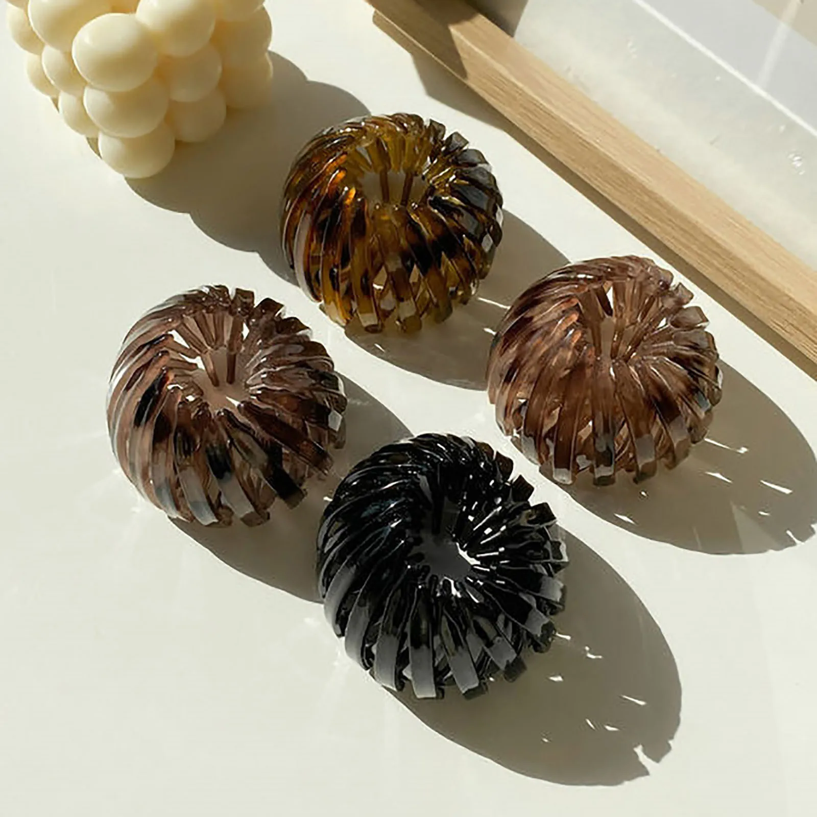 

Women Bun Crystal Hair Claw Horsetail Buckle Hair Clip Bird Nest Expanding Hair Accessories Female Ponytail Headwear