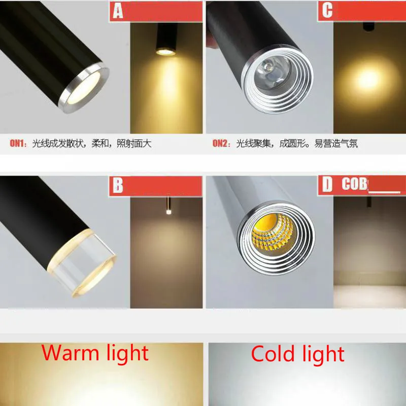 Черный светодиодный подвесной светильник простой цилиндрический плафоны Lustres De