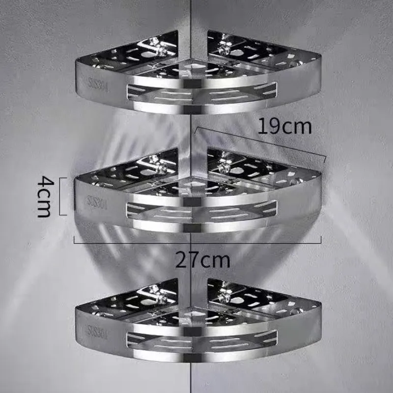 

Bathroom Shelves Corner Shelf Wall Mounted Bathroom Soap Dish Bath Shower Shampoo Holder Wall Mounted Type Stainless Steel